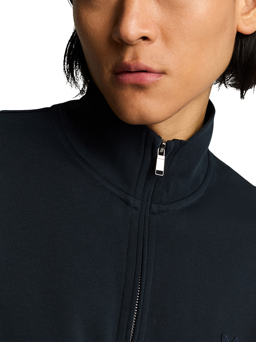 Product image 5 of 5, which shows Lyle & Scott Superfine Quarter Zip Sweatshirt, Dark Navy, XS