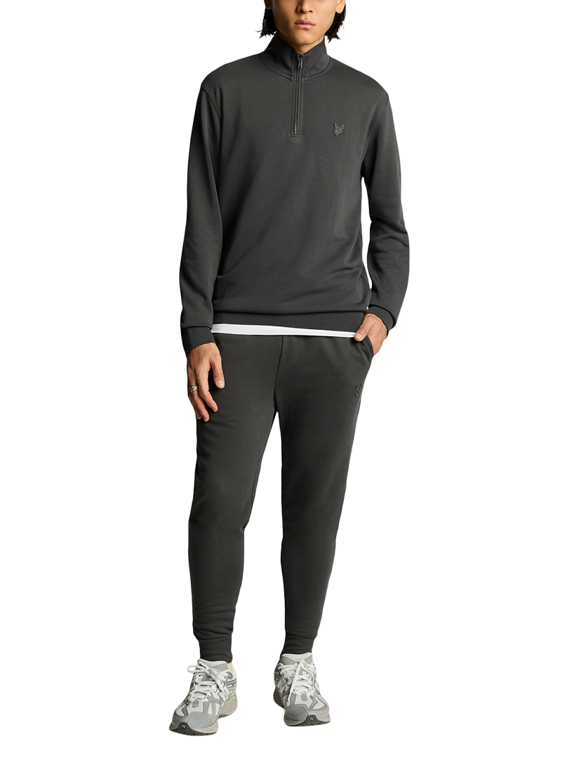 Product image 1 of 5, which shows Lyle & Scott Superfine Quarter Zip Sweatshirt, Gunmetal, XS