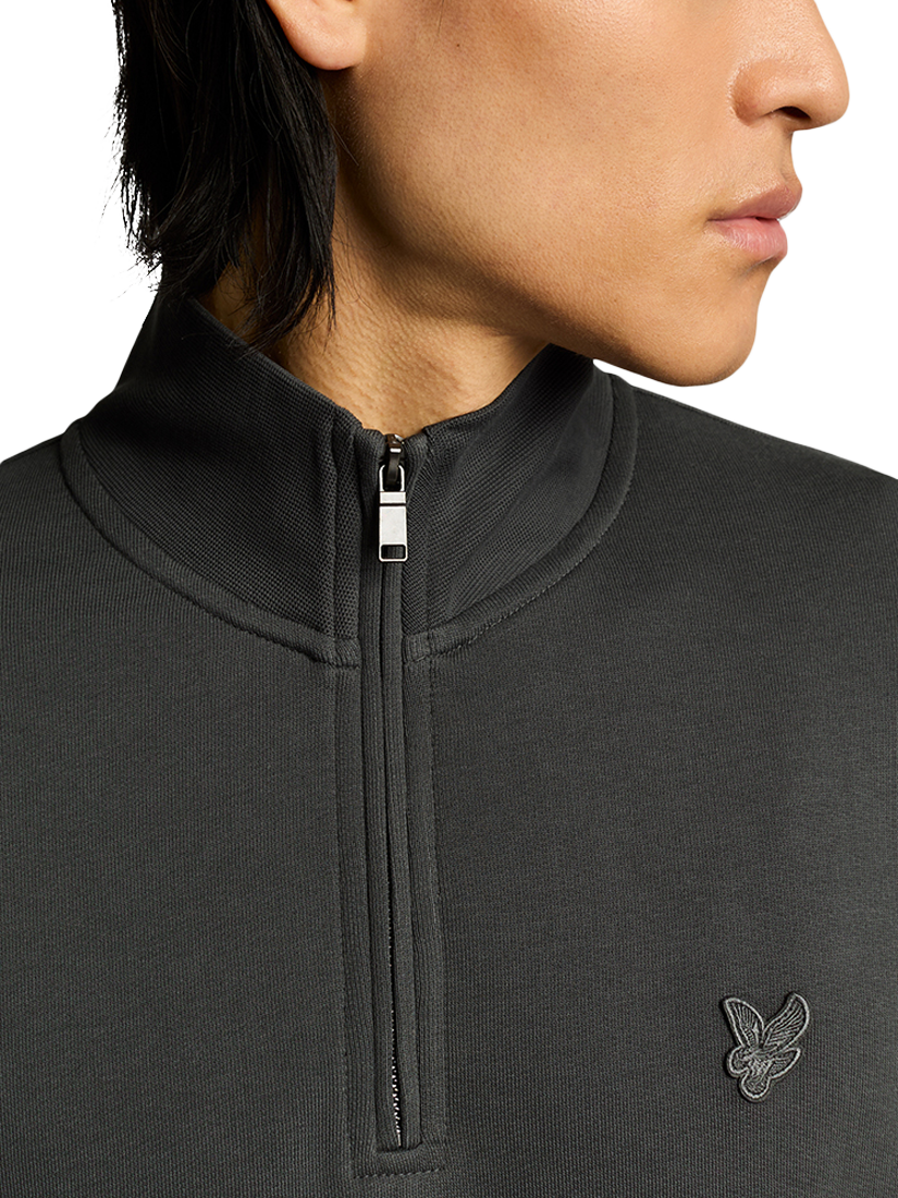 Product image 4 of 5, which shows Lyle & Scott Superfine Quarter Zip Sweatshirt, Gunmetal, XS