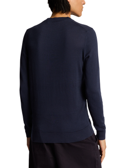 Lyle & Scott Cotton Tonal Crew Neck Jumper - view 2, Dark Navy