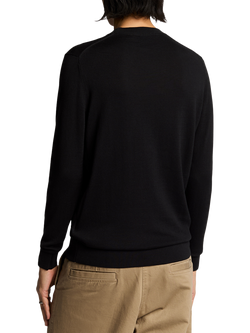 Lyle & Scott Cotton Tonal Crew Neck Jumper - view 2, Jet Black