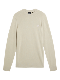 Lyle & Scott Tonal Crew Neck Jumper, Willow Grey