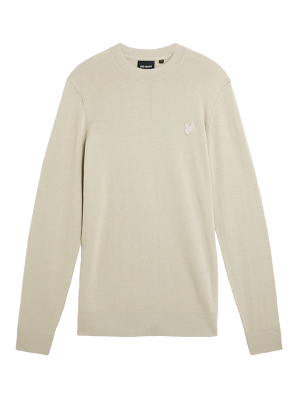 Lyle & Scott Tonal Crew Neck Jumper, Willow Grey
