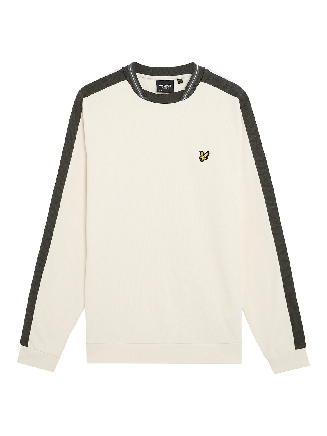Product image 1 of 1, which shows Lyle & Scott Contrast Taped Sweatshirt, Natural, XS