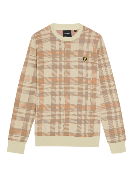 Lyle & Scott Tartan Crew Neck Jumper, Luna