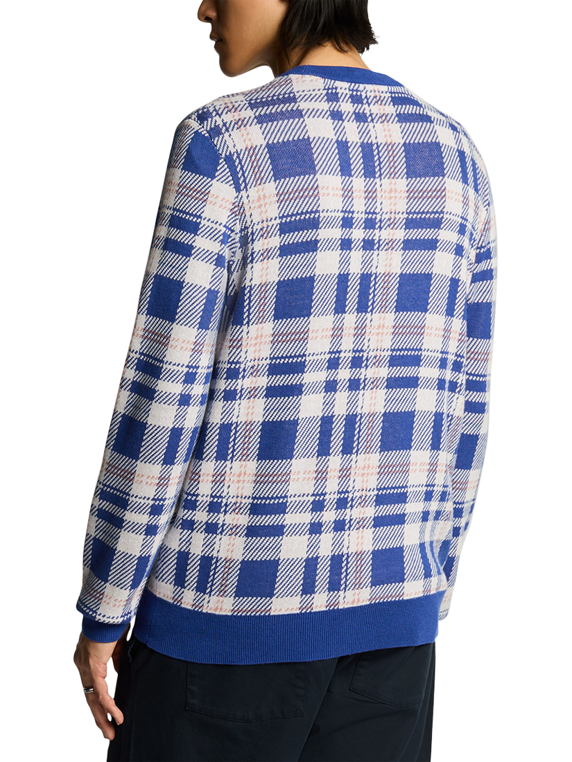 Product image 2 of 4, which shows Lyle & Scott Tartan Crew Neck Jumper, Mist Lilac, XS
