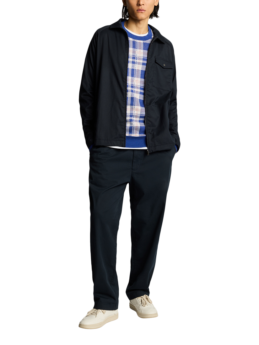 Product image 3 of 4, which shows Lyle & Scott Tartan Crew Neck Jumper, Mist Lilac, XS