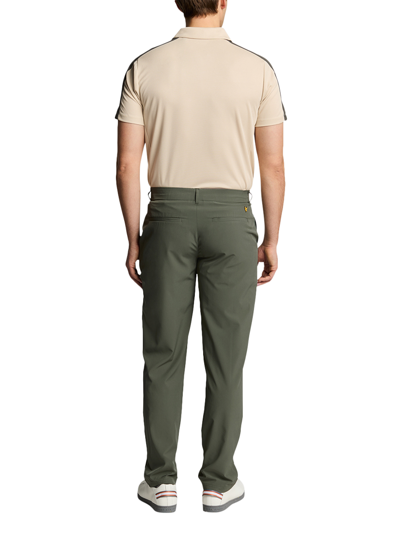 Product image 2 of 5, which shows Lyle & Scott Straight Leg Golf Trousers, Cactus Green, 28