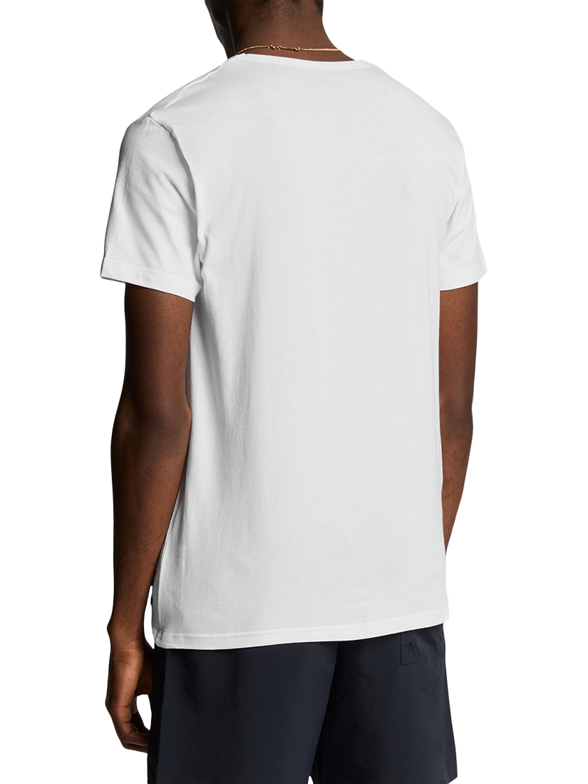 Product image 2 of 5, which shows Lyle & Scott Basic V-Neck T-Shirt, Pack of 3, White, XS