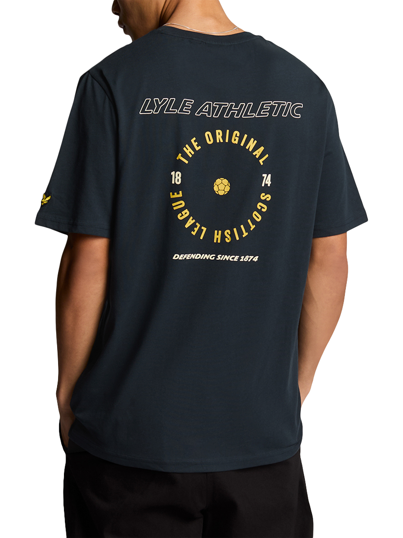 Product image 2 of 5, which shows Lyle & Scott Cotton Athletic Graphic Regular Fit T-Shirt, Dark Navy/Multi, XS