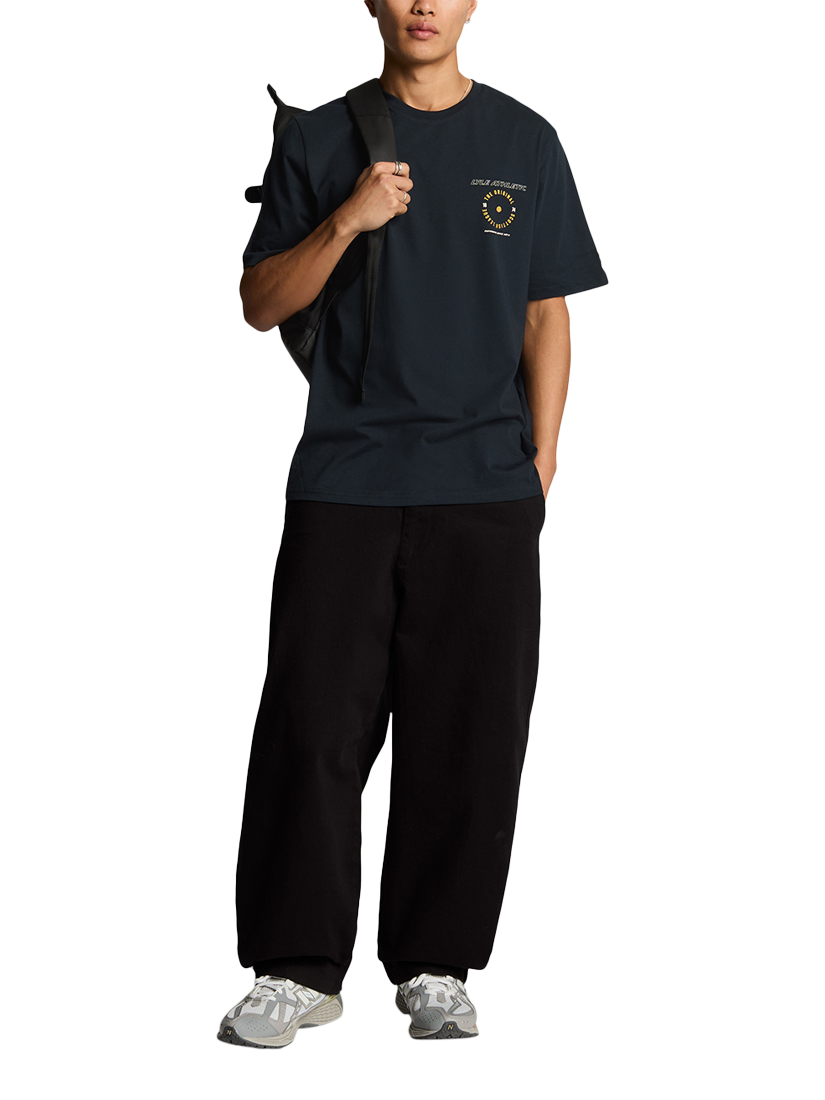 Product image 4 of 5, which shows Lyle & Scott Cotton Athletic Graphic Regular Fit T-Shirt, Dark Navy/Multi, XS