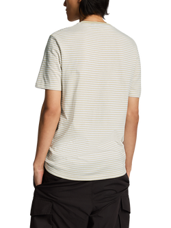 Lyle & Scott Linen Blend Regular Fit Short Sleeve Breton Stripe T-Shirt - view 2, Luna/White
