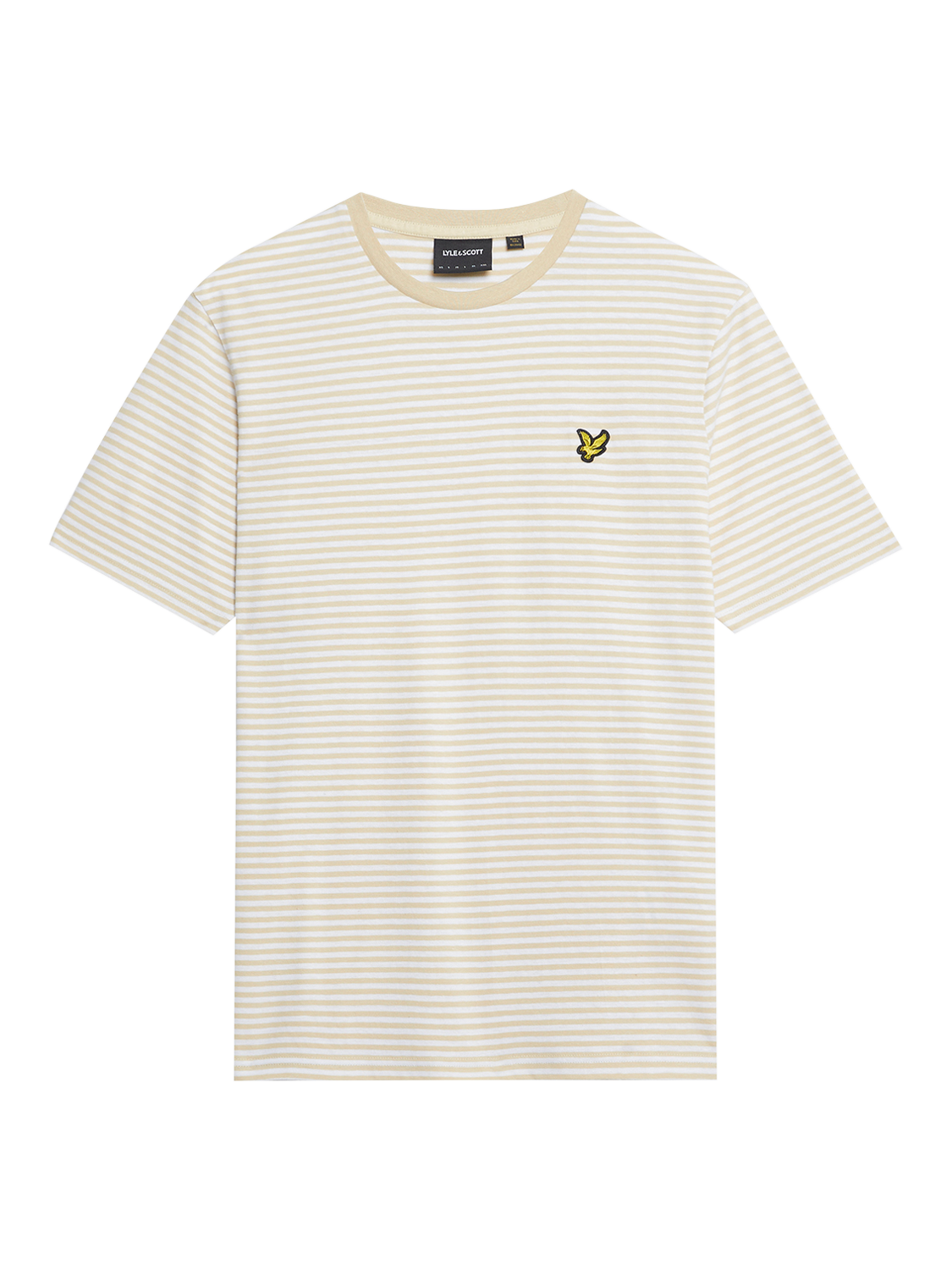 Product image 3 of 5, which shows Lyle & Scott Linen Blend Regular Fit Short Sleeve Breton Stripe T-Shirt, Luna/White, XS