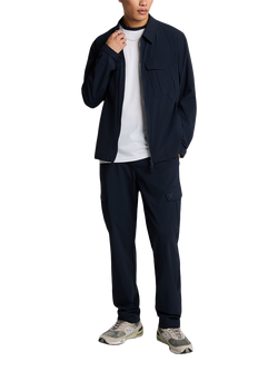 Lyle & Scott Cotton Regular Fit Short Sleeve Contrast Collar Superfine T-Shirt - view 2, White/Dark Navy