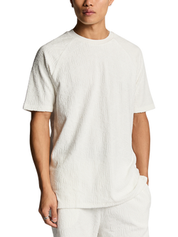 Lyle & Scott Emblem Regular Fit Towelling T-Shirt, Chalk, Chalk