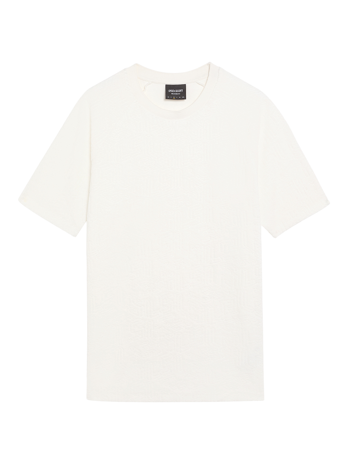 Product image 3 of 5, which shows Lyle & Scott Emblem Regular Fit Towelling T-Shirt, Chalk, XS
