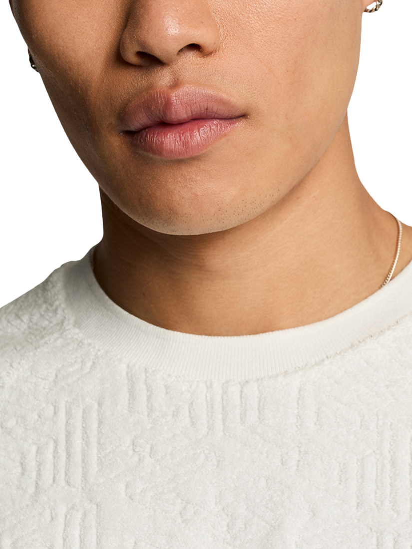 Product image 5 of 5, which shows Lyle & Scott Emblem Regular Fit Towelling T-Shirt, Chalk, XS