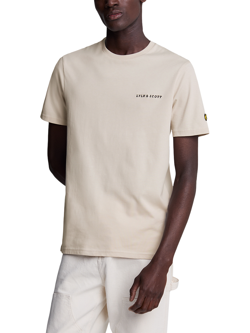 Product image 1 of 5, which shows Lyle & Scott Cotton Regular Fit Short Sleeve Embroidered Logo T-Shirt, Cove/ Dark Navy, XS