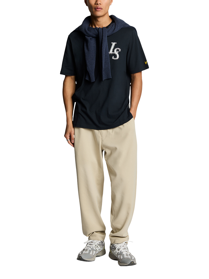 Product image 3 of 4, which shows Lyle & Scott Cotton Regular Fit Short Sleeve Graphic Emblem T-Shirt, Dark Navy, XS