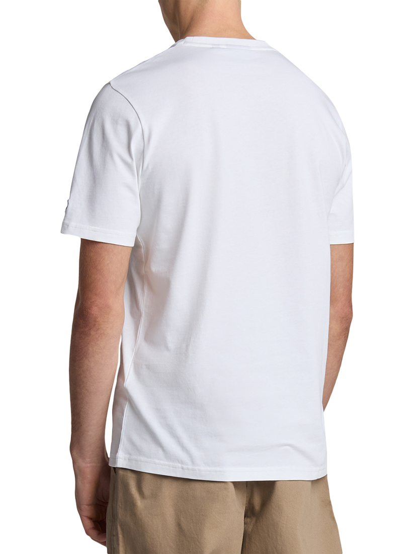 Product image 2 of 4, which shows Lyle & Scott Cotton Regular Fit Short Sleeve Graphic Logo T-Shirt, White/Ash Red, XS