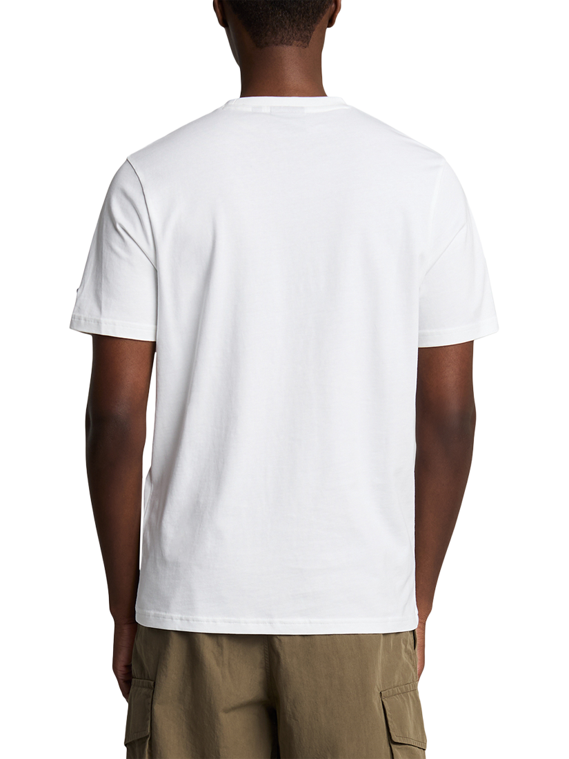 Product image 2 of 5, which shows Lyle & Scott Cotton Regular Fit Short Sleeve Sporty Thistle Graphic T-Shirt, White/Now Blue, XS