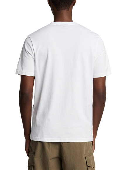 Lyle & Scott Cotton Regular Fit Short Sleeve Sporty Thistle Graphic T-Shirt, White/Now Blue - view 2, White/Now Blue