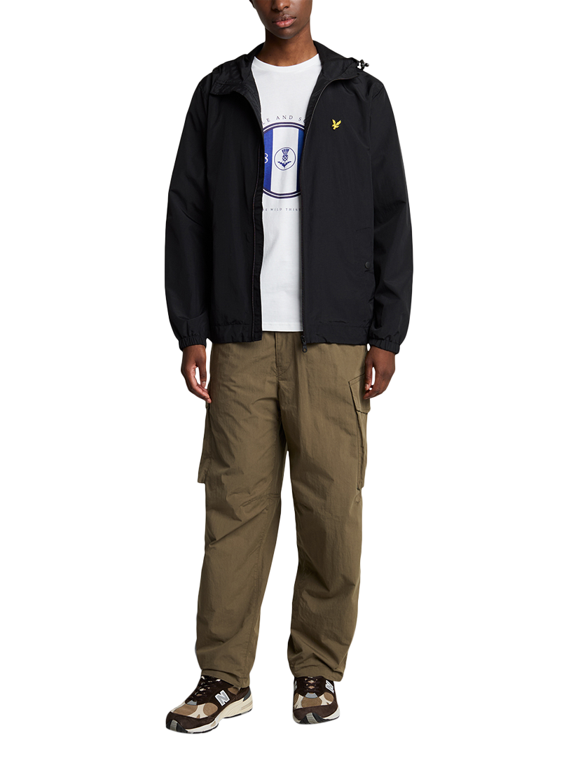 Product image 4 of 5, which shows Lyle & Scott Cotton Regular Fit Short Sleeve Sporty Thistle Graphic T-Shirt, White/Now Blue, XS