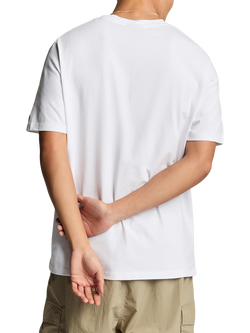 Lyle & Scott Cotton Regular Fit Short Sleeve 3D Line Graphic T-Shirt - view 2, White/Smoke Green