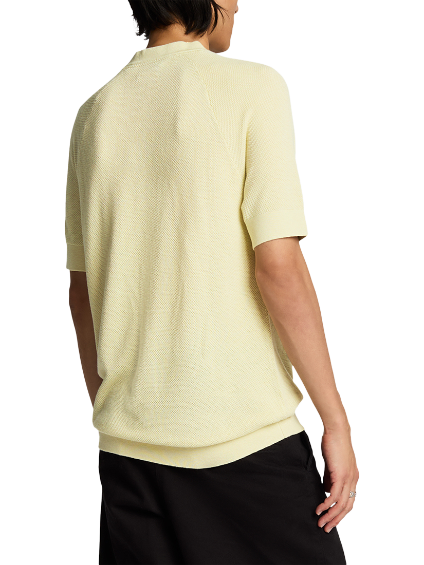 Product image 2 of 5, which shows Lyle & Scott Cotton & Linen Blend Regular Fit Knitted T-Shirt, Luna, XS
