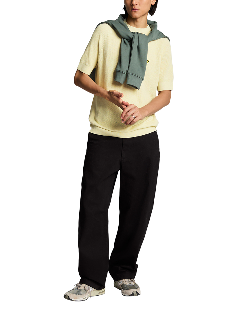 Product image 4 of 5, which shows Lyle & Scott Cotton & Linen Blend Regular Fit Knitted T-Shirt, Luna, XS