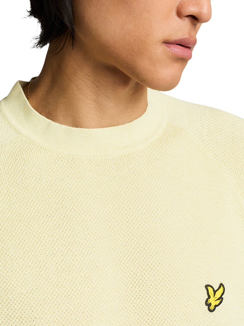 Product image 5 of 5, which shows Lyle & Scott Cotton & Linen Blend Regular Fit Knitted T-Shirt, Luna, XS