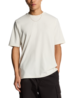 Lyle & Scott Regular Fit Panelled Neoprene T-Shirt, Chalk