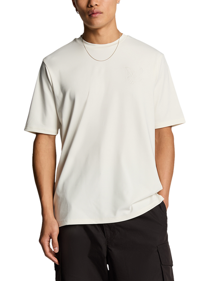 Lyle & Scott Regular Fit Panelled Neoprene T-Shirt, Chalk