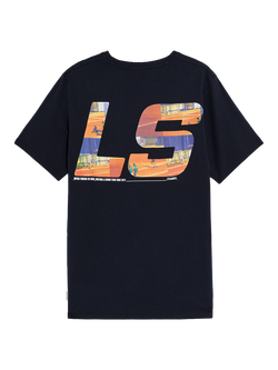 Lyle & Scott Polaroid Graphic Cotton Regular Fit T-Shirt - view 2, Dark Navy