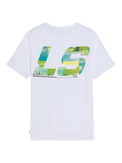 Lyle & Scott Polaroid Graphic Cotton Regular Fit T-Shirt - view 2, White/Vibrant Kiwi