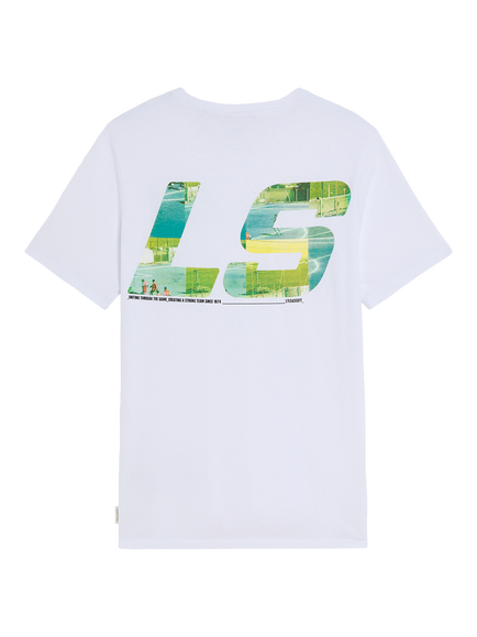 Lyle & Scott Polaroid Graphic Cotton Regular Fit T-Shirt - view 2, White/Vibrant Kiwi