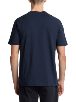 Lyle & Scott Cotton & Linen Blend Regular Fit Short Sleeve T-Shirt - view 2, Dark Navy