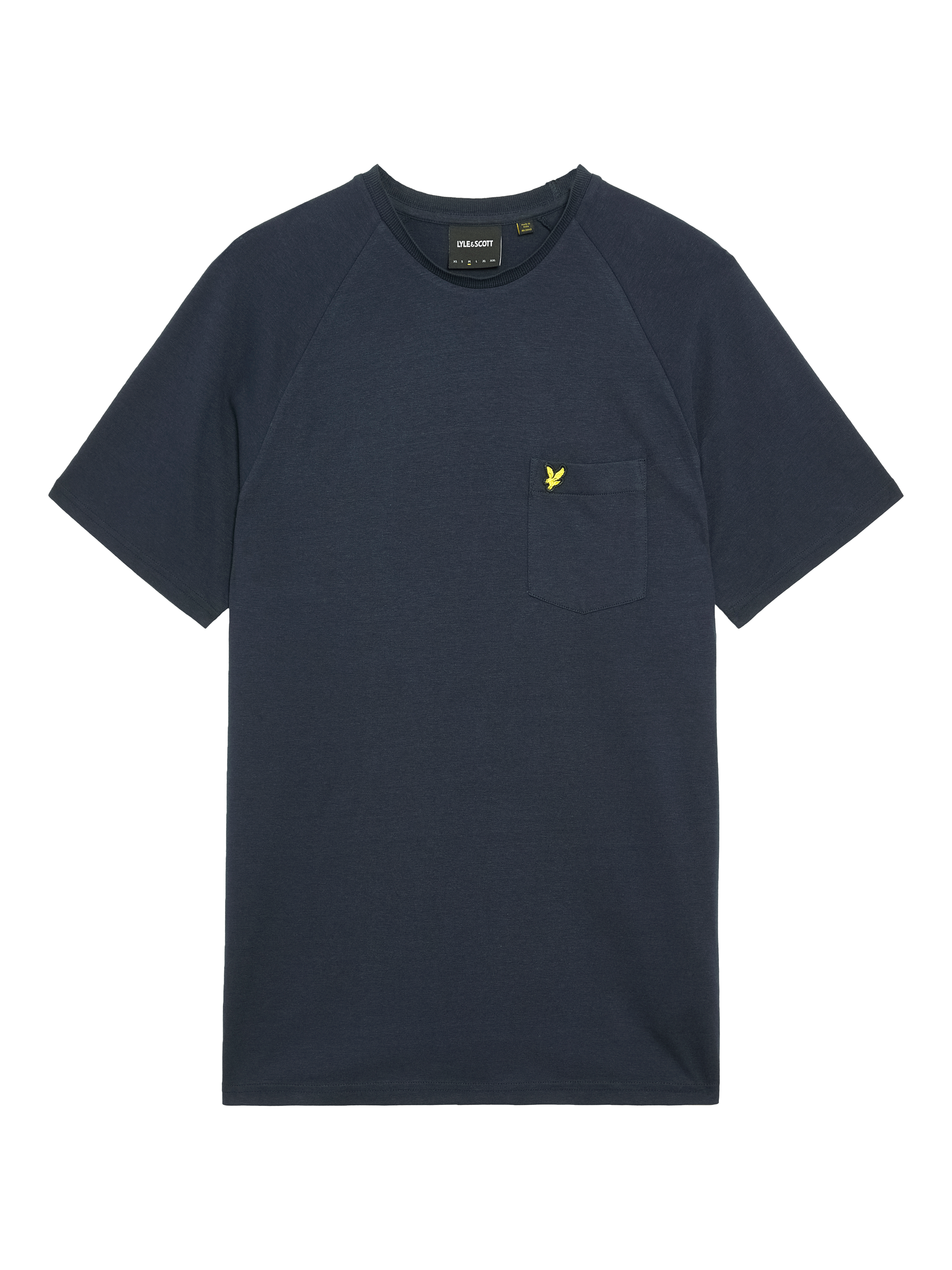Product image 3 of 4, which shows Lyle & Scott Cotton & Linen Blend Regular Fit Short Sleeve T-Shirt, Dark Navy, XS