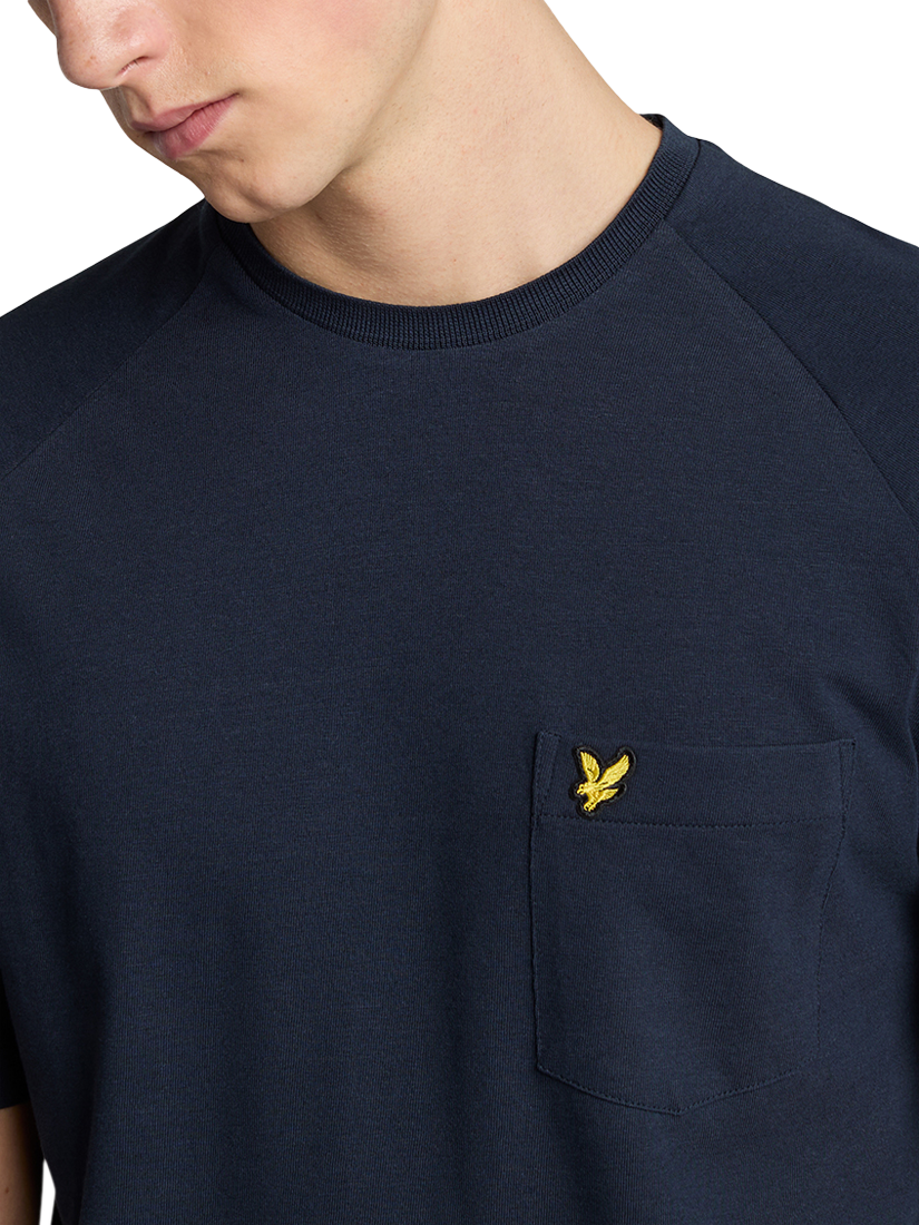 Product image 4 of 4, which shows Lyle & Scott Cotton & Linen Blend Regular Fit Short Sleeve T-Shirt, Dark Navy, XS