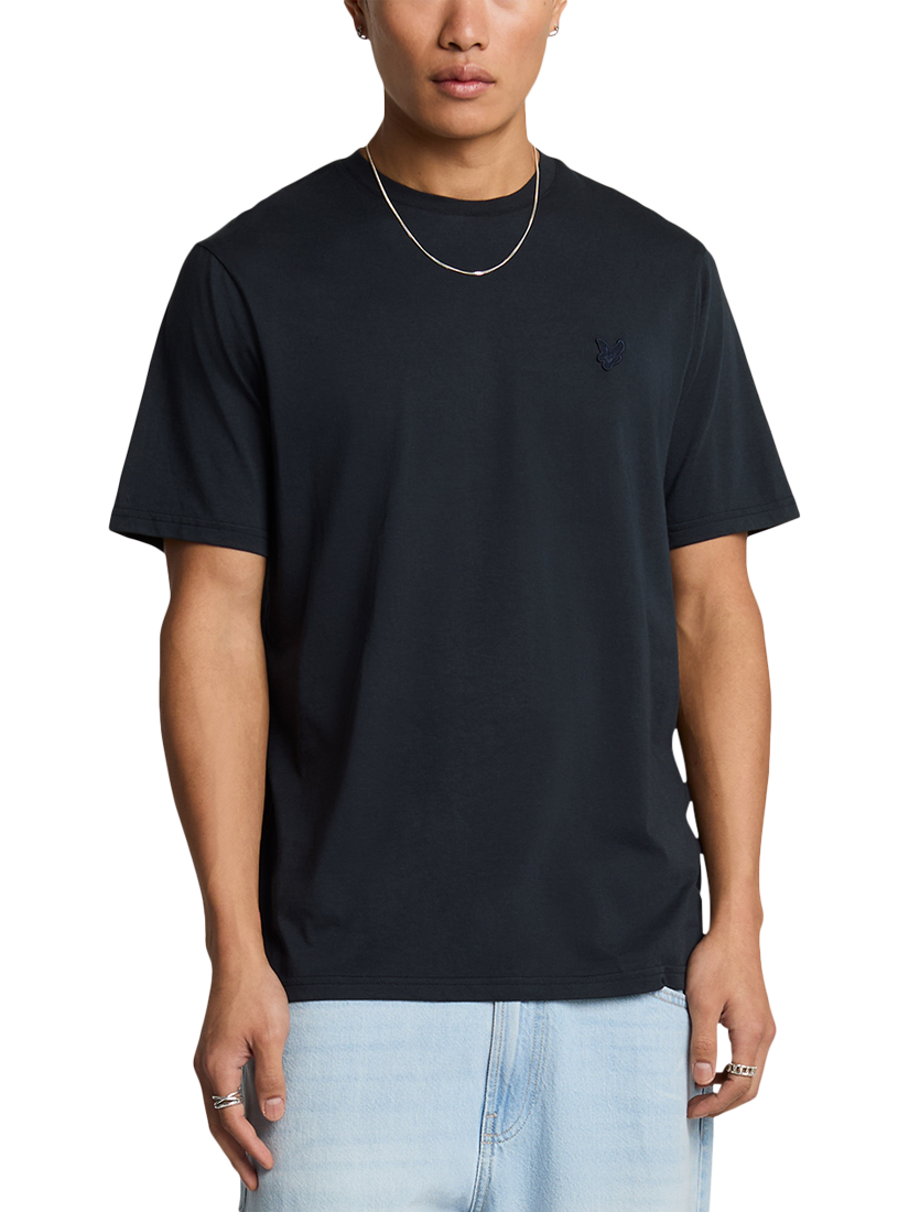 Product image 1 of 5, which shows Lyle & Scott Superfine Cotton Regular Fit T-Shirt, Dark Navy, XS