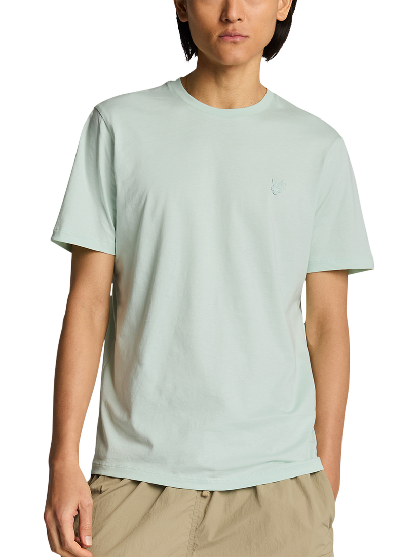 Product image 1 of 5, which shows Lyle & Scott Superfine Cotton Regular Fit T-Shirt, Pale Aqua, XS