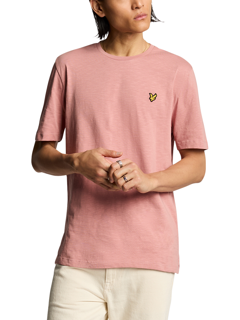 Product image 1 of 5, which shows Lyle & Scott Slub Cotton Regular Fit Short Sleeve T-Shirt, Ash Red, XS
