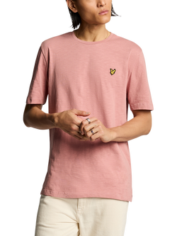 Lyle & Scott Slub Cotton Regular Fit Short Sleeve T-Shirt, Smoke Green, Ash Red