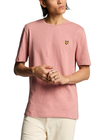 Lyle & Scott Slub Cotton Regular Fit Short Sleeve T-Shirt, Smoke Green, Ash Red