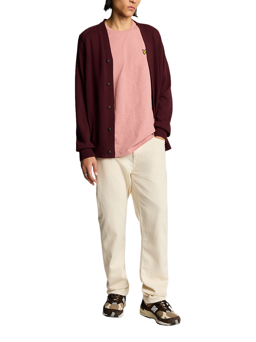 Product image 4 of 5, which shows Lyle & Scott Slub Cotton Regular Fit Short Sleeve T-Shirt, Ash Red, XS