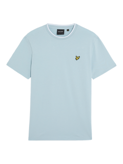 Lyle & Scott Cotton Tipped Crew Neck Regular Fit T-Shirt, Freshwater/White