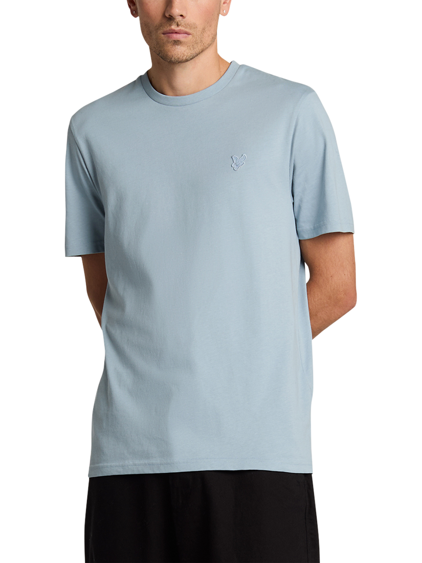 Product image 1 of 5, which shows Lyle & Scott Cotton Blend Tonal Regular Fit T-Shirt, Blue Ash, XS