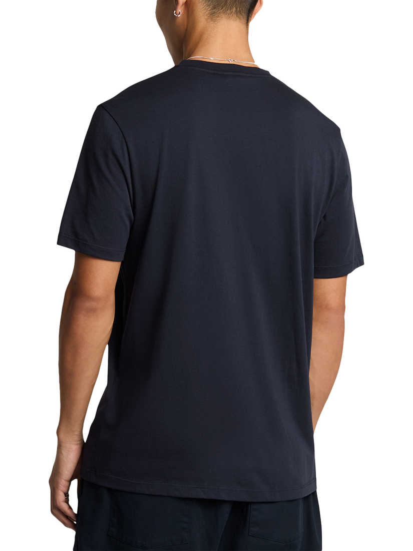 Product image 2 of 5, which shows Lyle & Scott Superfine Cotton V-Neck T-Shirt, Dark Navy, XS