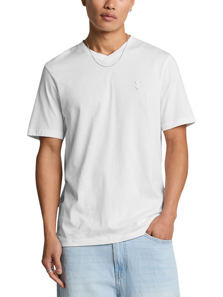 Lyle & Scott Superfine Cotton V-Neck T-Shirt, White