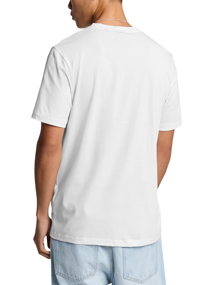 Product image 2 of 5, which shows Lyle & Scott Superfine Cotton V-Neck T-Shirt, White, XS
